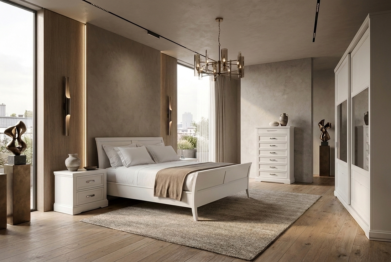 Кровать 160*190 MIRA, изголовье Capitonne, экокожа Fasolin
