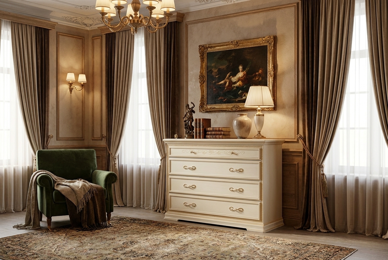 TORRIANI AVORIO Комод низкий 4 ящика Camelgroup