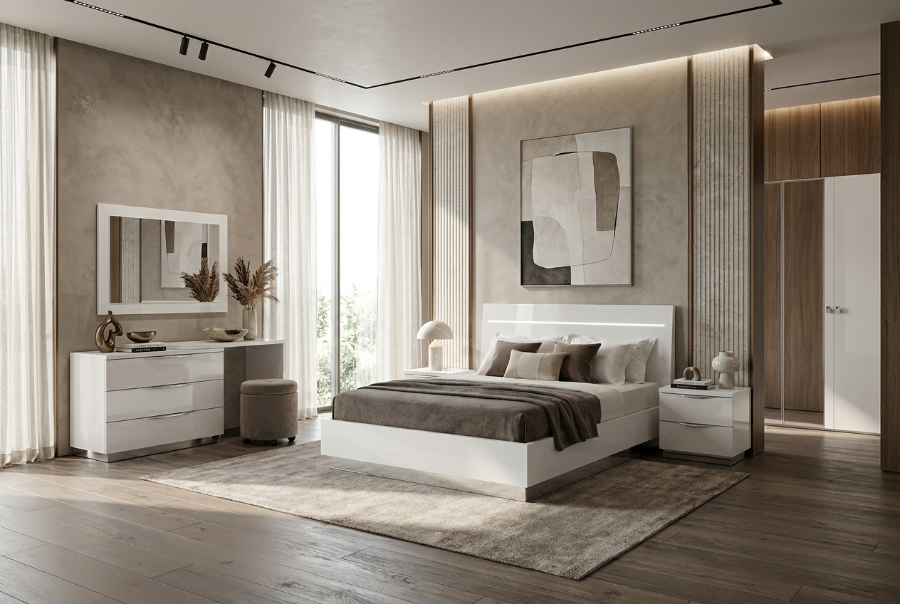 Кровать LEGNO, изголовье дерево, с подсветкой Camelgroup