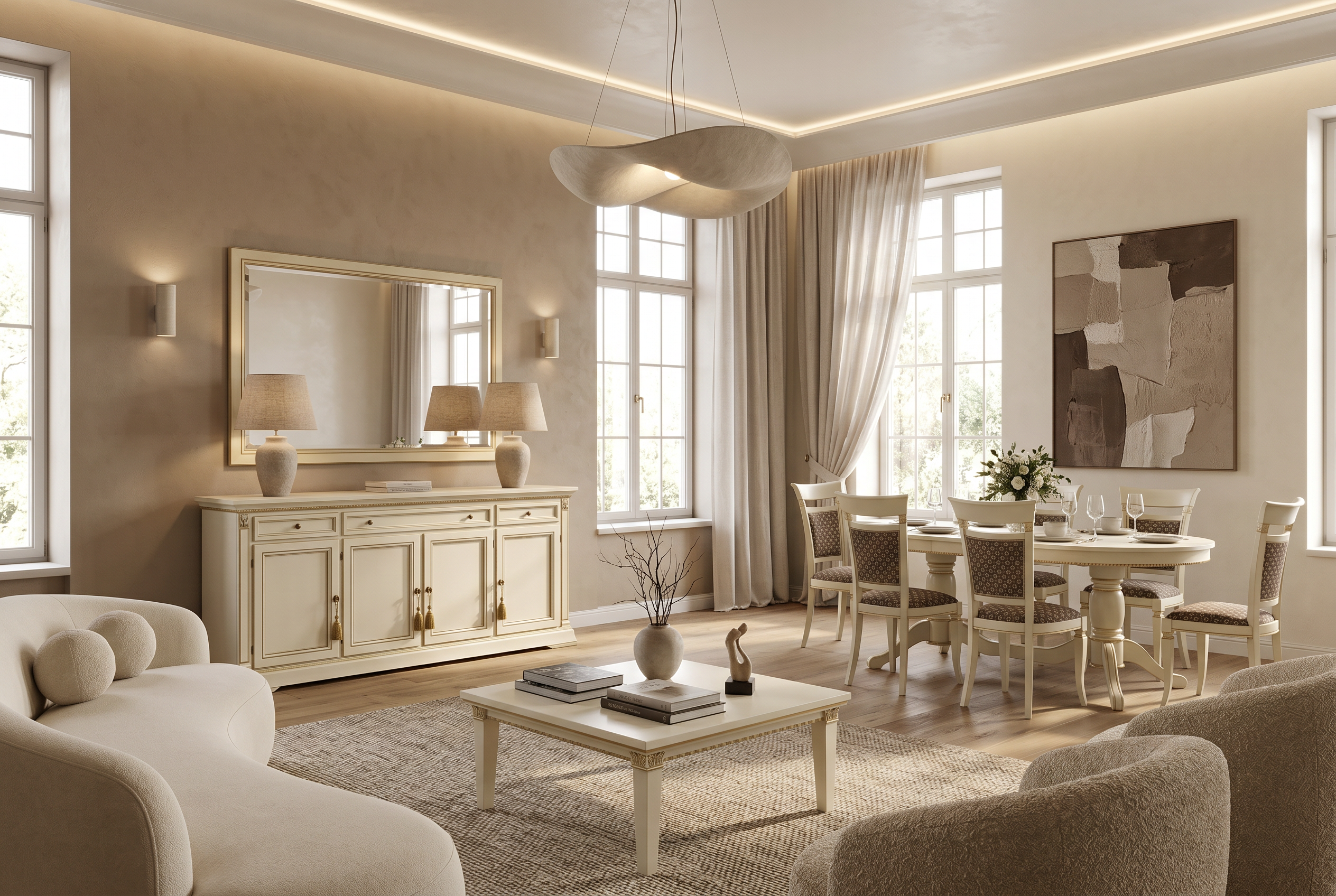 TREVISO AVORIO Комод 4-дверный Camelgroup